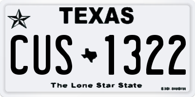 TX license plate CUS1322