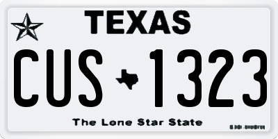 TX license plate CUS1323