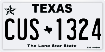 TX license plate CUS1324