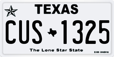 TX license plate CUS1325