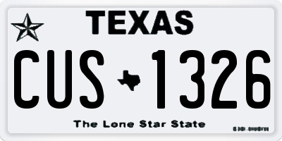 TX license plate CUS1326