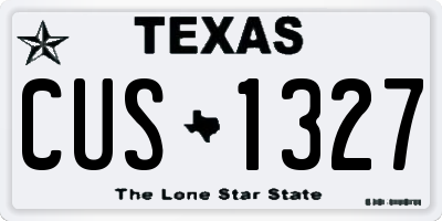 TX license plate CUS1327