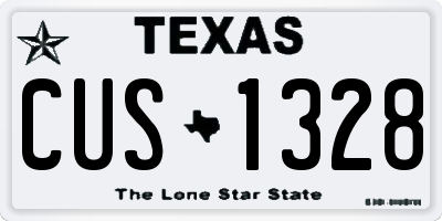 TX license plate CUS1328