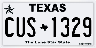 TX license plate CUS1329