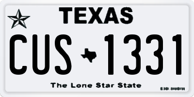 TX license plate CUS1331