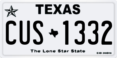 TX license plate CUS1332