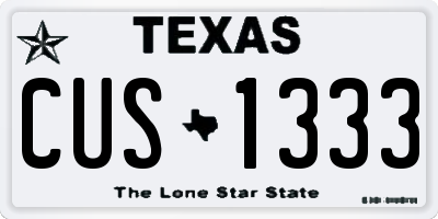 TX license plate CUS1333