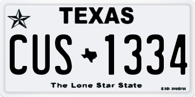 TX license plate CUS1334