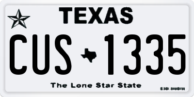 TX license plate CUS1335