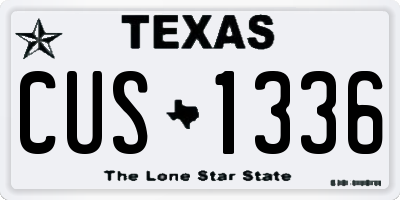 TX license plate CUS1336