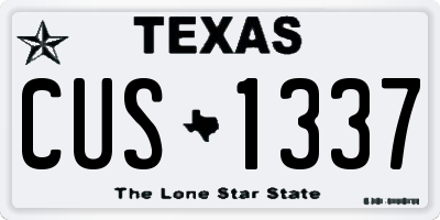 TX license plate CUS1337