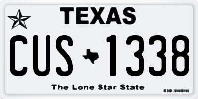 TX license plate CUS1338