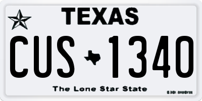 TX license plate CUS1340