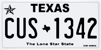 TX license plate CUS1342