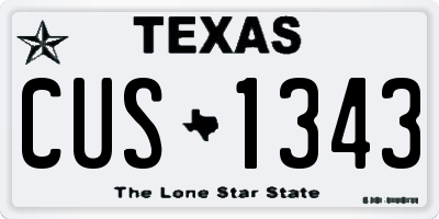 TX license plate CUS1343