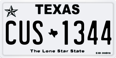 TX license plate CUS1344