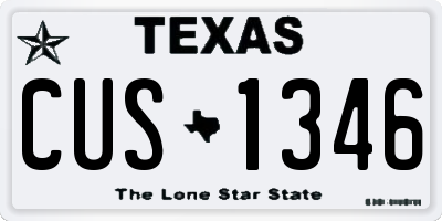 TX license plate CUS1346