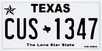 TX license plate CUS1347
