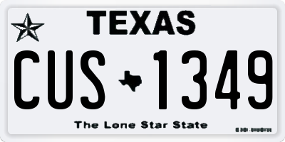 TX license plate CUS1349