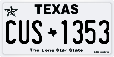 TX license plate CUS1353