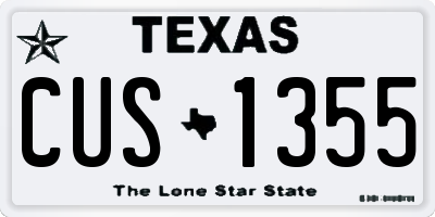 TX license plate CUS1355