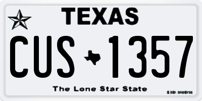 TX license plate CUS1357