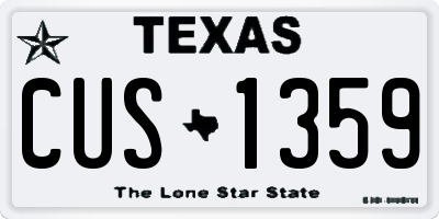 TX license plate CUS1359