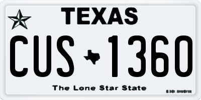 TX license plate CUS1360
