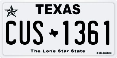 TX license plate CUS1361