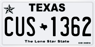 TX license plate CUS1362