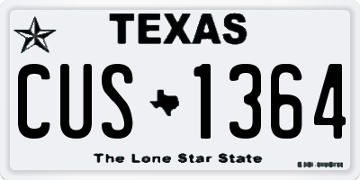 TX license plate CUS1364