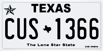 TX license plate CUS1366