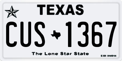 TX license plate CUS1367