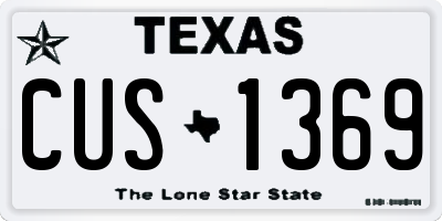 TX license plate CUS1369