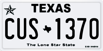 TX license plate CUS1370