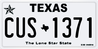 TX license plate CUS1371