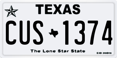 TX license plate CUS1374