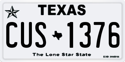 TX license plate CUS1376