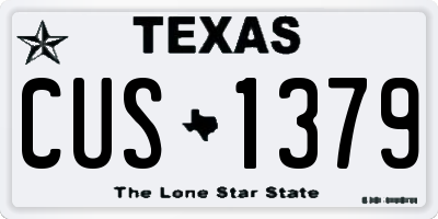 TX license plate CUS1379