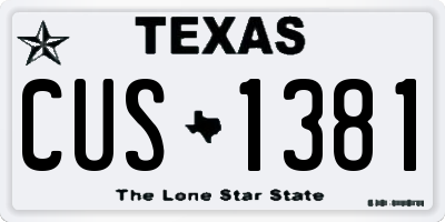 TX license plate CUS1381