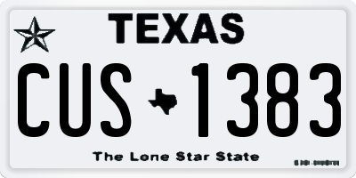 TX license plate CUS1383