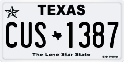 TX license plate CUS1387