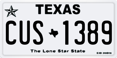 TX license plate CUS1389