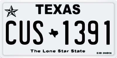 TX license plate CUS1391