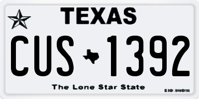 TX license plate CUS1392