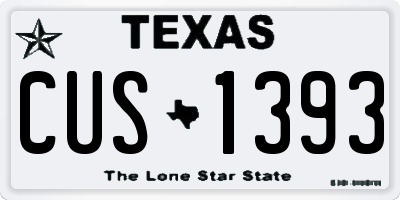TX license plate CUS1393