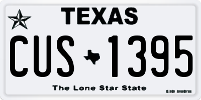 TX license plate CUS1395