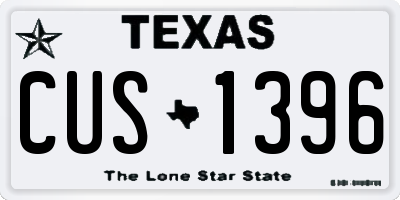 TX license plate CUS1396