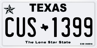 TX license plate CUS1399