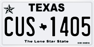 TX license plate CUS1405
